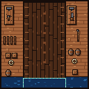 The game's overhead pixel-art shipwright workshop